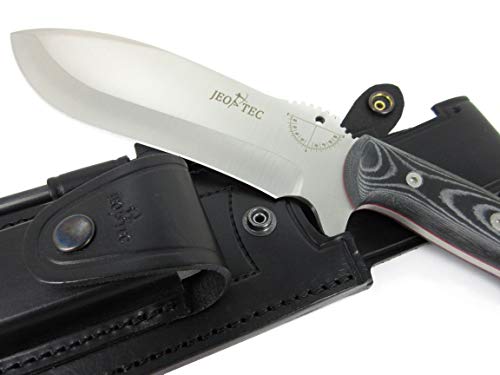 JEO-TEC Nº55 - Cuchillo Bushcraft Campo Supervivencia Caza Monte Outdoor - MOVA (Molybdenum-Vanadium, HRC 56-58) - Fabricado en España