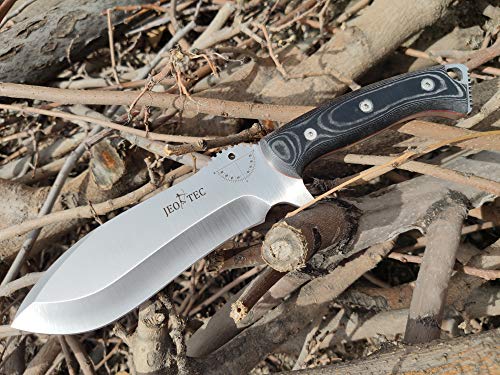 JEO-TEC Nº55 - Cuchillo Bushcraft Campo Supervivencia Caza Monte Outdoor - MOVA (Molybdenum-Vanadium, HRC 56-58) - Fabricado en España