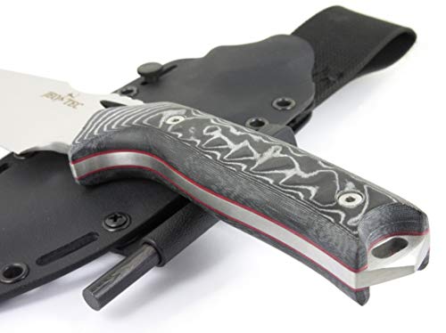 JEO-TEC Nº57 - Cuchillo de Bushcraft Campo Supervivencia Caza Monte Outdoor - Acero Inoxidble MOVA - HRC 56-58 - Fabricado en España