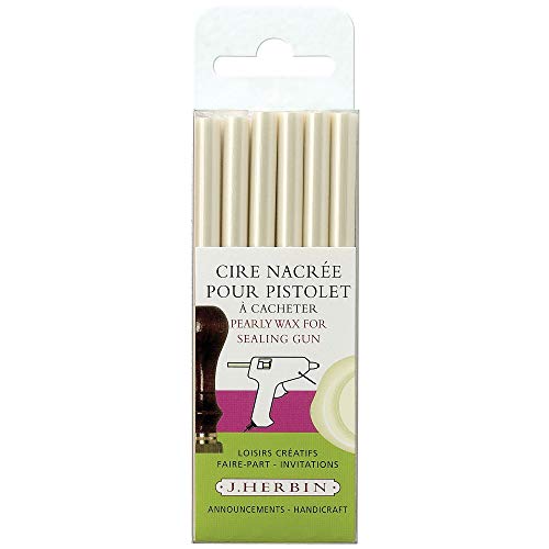 J.Herbin 35951T - Cera de sellos para pistola (6 barras, blandas), color marfil