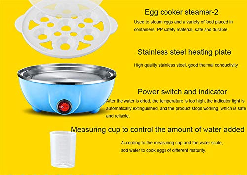 JHKGY Cocina De Huevo Rápida Eléctrica for For Hard Boiled, Escalfados, Revueltos, Tortillas, Verduras Al Vapor, Mariscos, Empanadillas Y Más 12 Capacidad con Función De Apagado Automático,White