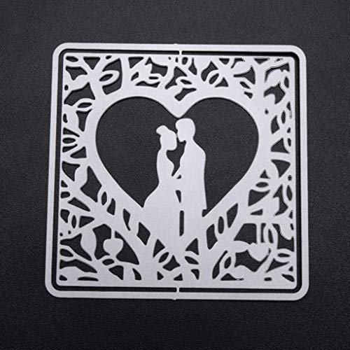 JiaMeng DIY Juego de Troqueles, Plantillas de moldes de Corte de Metales del Coraz¨®n de la Flor Troqueladora y Estampadora,Die-Planta,Scrapbooking (L, tamaño Libre)