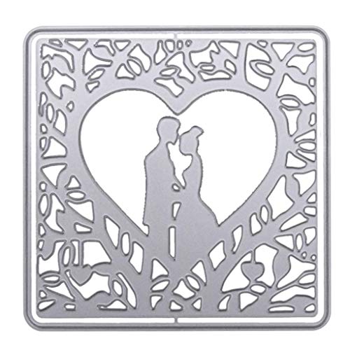 JiaMeng DIY Juego de Troqueles, Plantillas de moldes de Corte de Metales del Coraz¨®n de la Flor Troqueladora y Estampadora,Die-Planta,Scrapbooking (L, tamaño Libre)