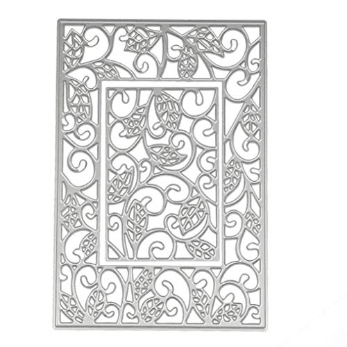 JiaMengTroqueles Scrapbooking Corazón de la Flor Plantillas de Troqueles de Corte de Metal DIY Scrapbooking Album Paper Card (O)