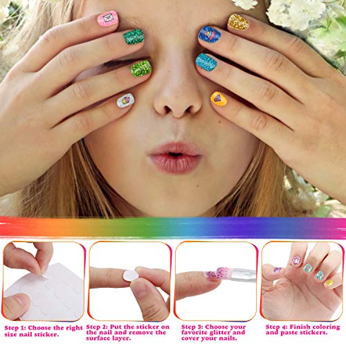 Jojoin Kit de Tatuajes Temporales para Niños, Tatuajes Temporales con 28 Colores Brillos de Tatuaje, 137 Plantillas, 5 Pegatinas de Uñas, 3 cepillos, Perfecto para Niños/Fiesta/Eventos/Cumpleaños