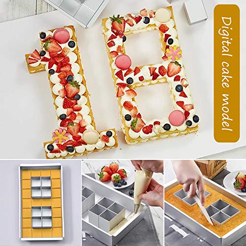 JOJOR Moldes Galletas Números Hornear Pastel Decorar, Molde para Hacer Tartas Cake Pan con Alfabeto Letra Número，Moldes Pasteles para Cumpleaños, Aniversario de Bodas