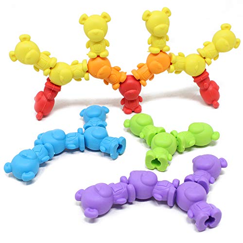 JOYIN Play-Act Infantil Juguetes Montessori 72pcs Osos Colores y 6 Latas de Abeja Juguetes Educativos