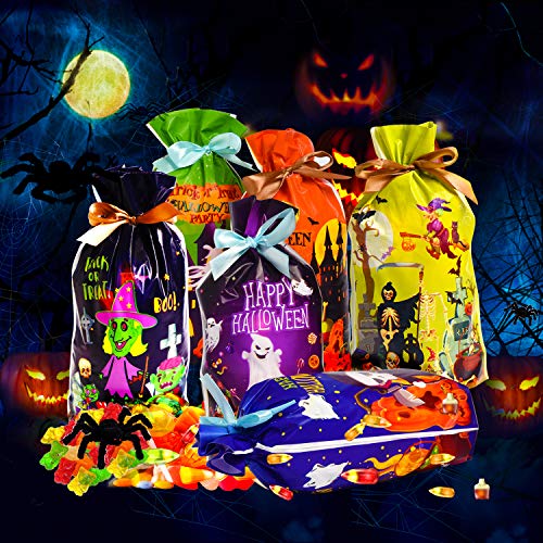 Joyjoz 72 Bolsas de Dulces de Halloween, Bolsas de Truco o Trato de Halloween, Bolsas, Suministros de Fiesta de Halloween, Decoraciones de Halloween (6 diseños)