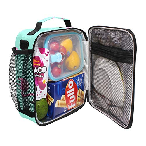 JSTEL Bolsa de almuerzo Tropic Rosa Flamingos Bolso de mano Fiambrera Recipiente de alimentos Gourmet Bento Coole Bolso enfriador bolsa caliente para viaje picnic escuela oficina