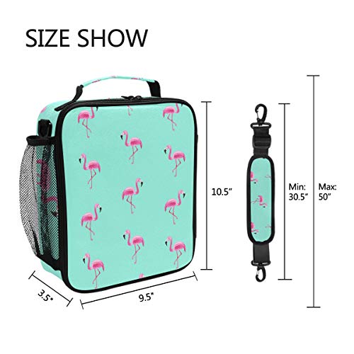 JSTEL Bolsa de almuerzo Tropic Rosa Flamingos Bolso de mano Fiambrera Recipiente de alimentos Gourmet Bento Coole Bolso enfriador bolsa caliente para viaje picnic escuela oficina