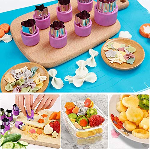 Juego de 20 moldes cortadores de frutas y verduras, de acero inoxidable, con forma de corazón, para hornear, herramientas decorativas