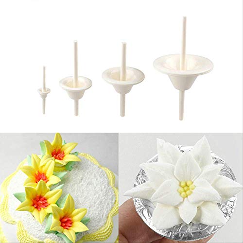 Juego de 4 utensilios para decoración de pasteles con forma de lirio