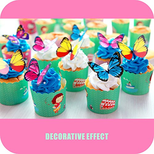 Juego de 40 adornos para tartas de mariposa GUGUJI con mousse de chocolate para decoración (4 patrones x 10)