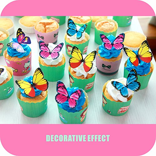 Juego de 40 adornos para tartas de mariposa GUGUJI con mousse de chocolate para decoración (4 patrones x 10)