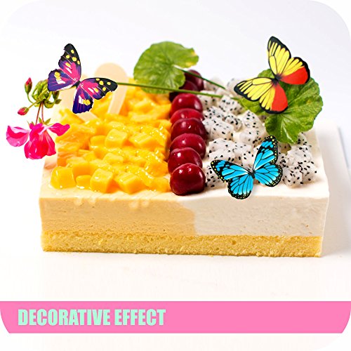 Juego de 40 adornos para tartas de mariposa GUGUJI con mousse de chocolate para decoración (4 patrones x 10)