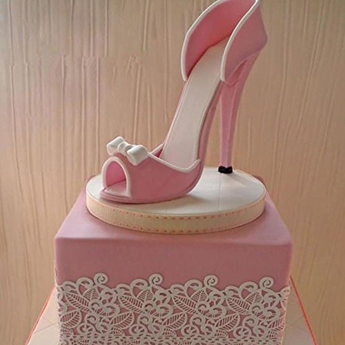 Juego de 9 moldes para fondant y pasteles, diseño de zapatos de tacón alto.