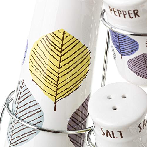 Juego de aceitera, vinagrera, salero y pimentero stoneware blanco exótico de 6x20 cm - LOLAhome