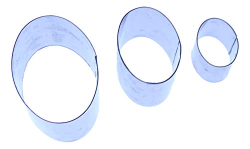 Juego de Cortador de Oval (10/15/20) – Empresa de Acero Inoxidable de Figuras de – Cortador de Valle – Sugarcraft, decoración de Pasteles, FIMO, polímero y Metal Precioso Arcilla