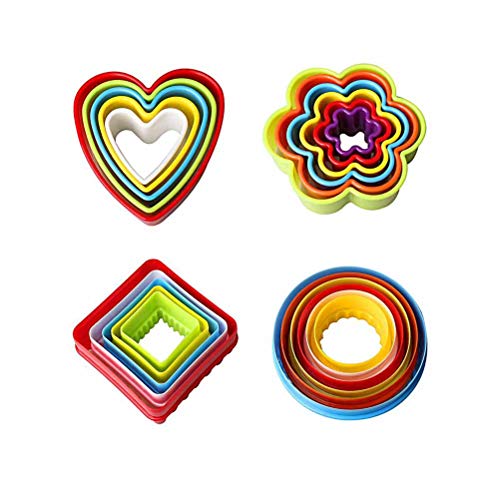 Juego de cortadores de Galletas Xstar, Pastel de Fondant de sándwich sándwich, Cortador de Galletas de plástico, de múltiples tamaños, Colorido y sin bpa, Juego de cortadores de Galletas