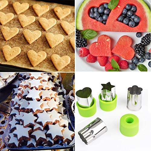 Juego de moldes para cortar frutas y verduras, mini tartas, frutas y galletas, para hornear y alimentar a los niños, accesorios para manualidades para Navidad, color verde