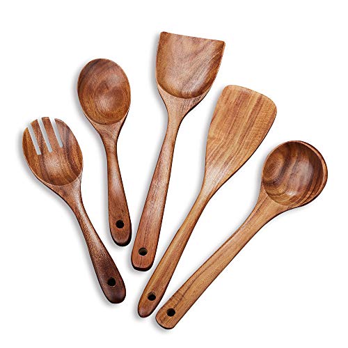 Juego de utensilios de cocina de madera para cocinar