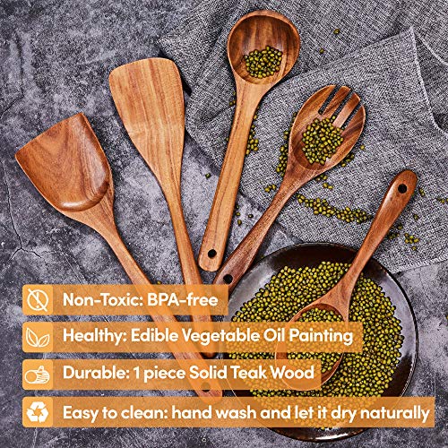 Juego de utensilios de cocina de madera para cocinar