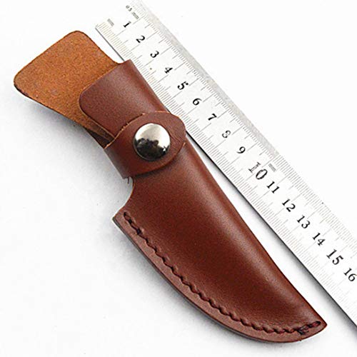 Juegos de cuchillos para exteriores, estuche de cuero para cuchillos, funda de cuero superior con funda cutánea hecha a mano, fácil de llevar para pelar, cuchillo suizo y salvaje y más