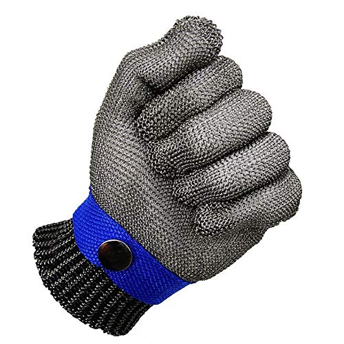 JVSISM Guantes Resistentes Al Corte - Carnicero De Malla De Alambre De Acero Inoxidable Guantes De Trabajo De Seguridad Para Corte De Carne, Pesca (Extra Grande)