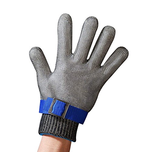 JVSISM Guantes Resistentes Al Corte - Carnicero De Malla De Alambre De Acero Inoxidable Guantes De Trabajo De Seguridad Para Corte De Carne, Pesca (Extra Grande)