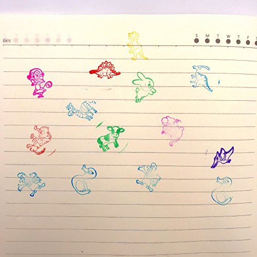 JZK Animal de Granja + Dinosaurio + Animal Salvaje, 30 Sellos de Tinta para niños Conjunto de Sellos estampador Auto entintado para niños Relleno de Bolsa de Fiesta de cumpleaños Favor Fiesta