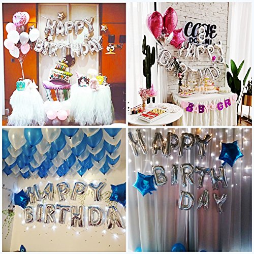 JZK Globos Happy Birthday Globos Feliz cumpleaños Letras Alfabeto Fiesta de cumpleaños decoración