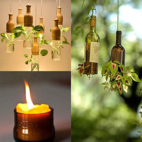 Kalawen Herramienta de Cortador de Botellas de Vidrio Ajustable, Máquina de Corte de Acero Inoxidable para Vino, Cerveza, Licor, Whisky, Alcohol, Champán, Botellas Redondas de Soda