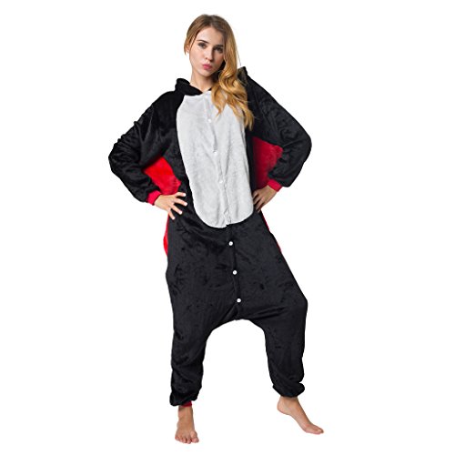 Katara-(10+ Modelos Kigurumi Pijamas Disfraz Animal Halloween Adultos, Color murciélago, Talla 155-165cm (1744)