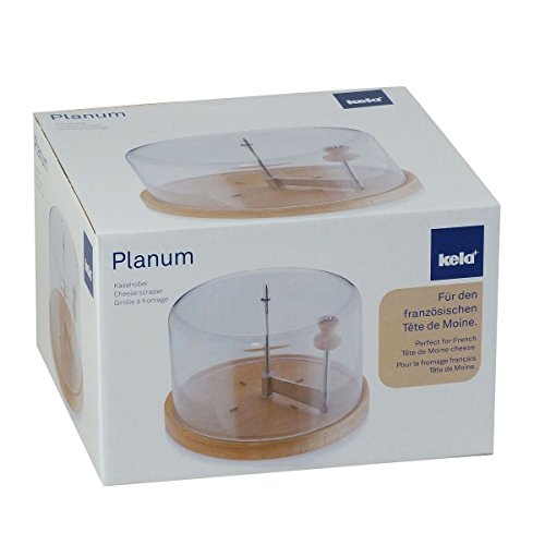 kela 77080 laminador con Tapa Plataformas de la Madera de Haya, rallador de Acero Inoxidable, diámetro 22 cm