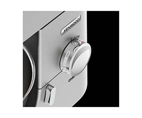 Kenwood Chef KVC3110S - Robot de cocina multifunción, bol de metal de 4.6 L, varillas para mezclar, amasar y batir, indicador de velocidades, 1000 W, color plata