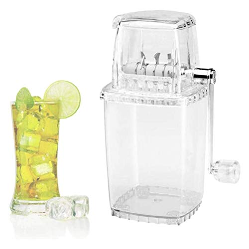 Kenyaw Trituradora De Hielo, Manual, con Manivela, Trituradora De Hielo, Transparente, Mezclador De Cóctel Cubitos De Hielo 23.9 * 16 * 12 Cm