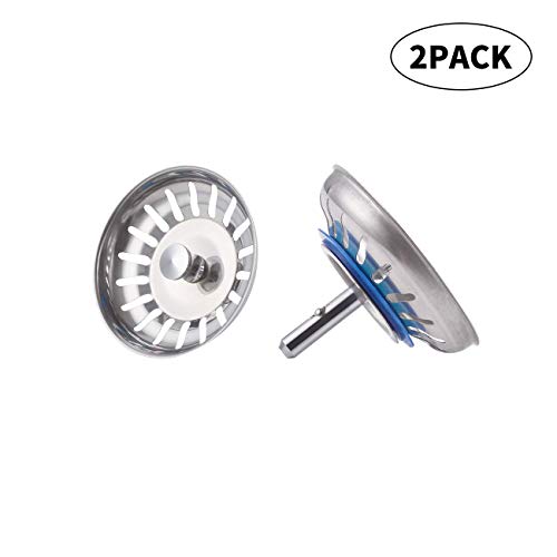 KES Colador Rejilla para Fregadero Tapón Fregadero Cocina Filtro Fregadero de Acero Inoxidable SUS304 Filtro Desagüe Fregadero 2 Piezas, PSS5-P2