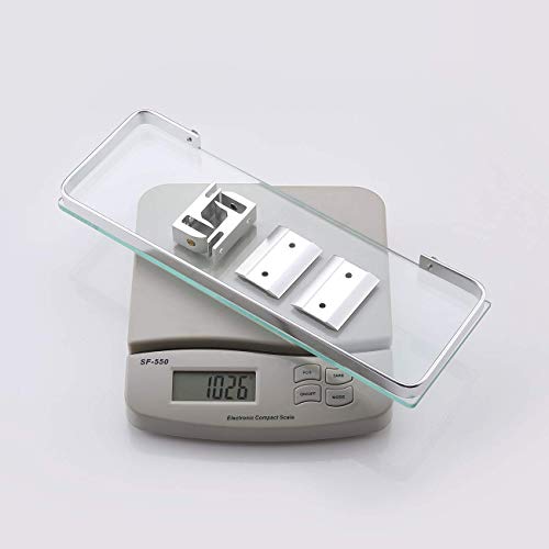 KES Estanteria Baño Aluminio Templado Estanteria Cristal Rectangular 8mm Extra Gruesa Montado en la Pared Plateado A4126A