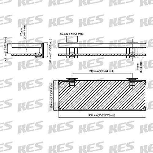 KES Estanteria Baño Aluminio Templado Estanteria Cristal Rectangular 8mm Extra Gruesa Montado en la Pared Plateado A4126A