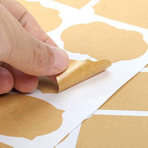 Kesote 204 Etiquetas de Papel Kraft Pegatinas de Pizarra Autoadhesivas Etiquetas de Pizarra para Tarros Decoración con 2 Marcadores de Tiza de Colores