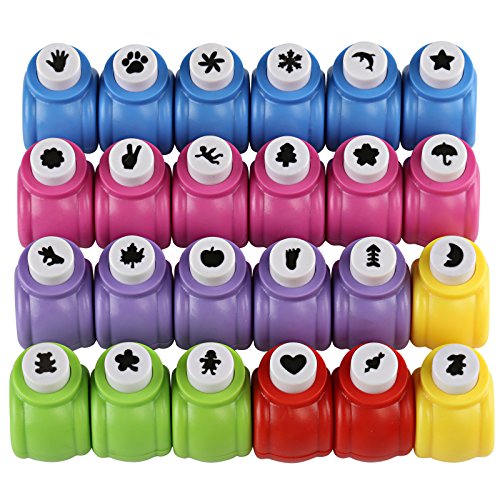Kesote 24 Mini Perforadoras de Agujero a Mano Hole Puncher para Tarjetas Hágalo, Paper Works, Scrapbooking Perforadoras Papel de Diferentes Patrones
