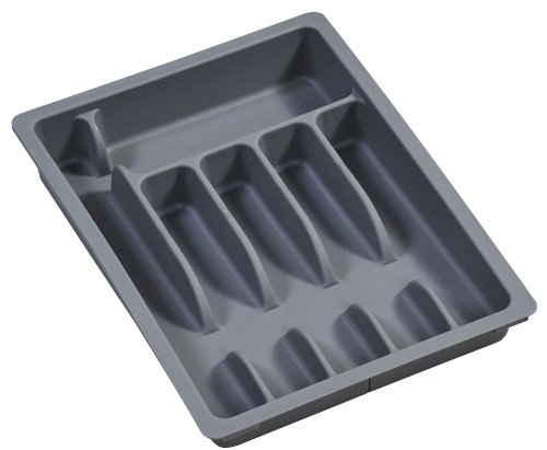 Kesper 30087 - Cajón extraíble para Cubiertos (plástico, 29-50 cm x 38 x 6,5 cm), Color Gris