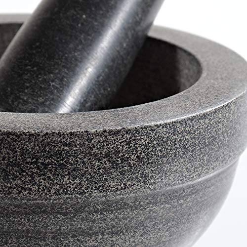 Kesper 71501 - Mortero y maza de Granito, 16 x 8 centímetros, Color Negro