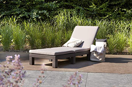 Keter Daytona Tumbona de jardín, Marrón, 195 x 65 x 22 cm