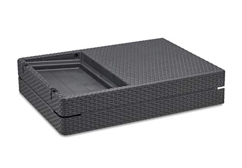 Keter Jaipur Tumbona plegable de jardín exterior, Grafito, 58 x 187 x 29 cm