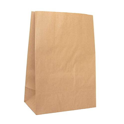kgpack 50x Bolsas de Papel Kraft DIY 26 x 14 x 40 cm | Bolsas de Papel Kraft para niños | Calendario de adviento | Bolsa de Regalo de Fondo Plano | Bolsa de Papel de Alimentos