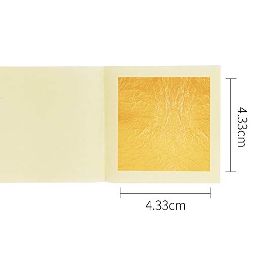 KINNO Pan de Oro Comestible de 24k 30,hojas 4.33x4.33cm para Decoración Pasteles, Chocolates, Salud y Spa