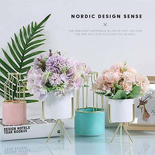 KIRIFLY - Ramo de hortensias artificiales de seda de peonía artificial, decoración de claveles de plástico, arreglos de flores realistas para decoración de bodas, centros de mesa, 2 paquetes