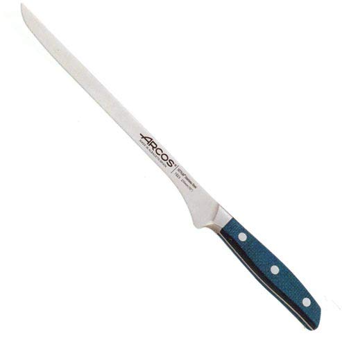 Kit Cuchillos Jamoneros Profesionales Arcos Brooklyn y Maletín Protector, Cuchillo Jamonero, Deshuesador, Cuchillo Cocinero y Chaira - Acero Inoxidable - Kabra