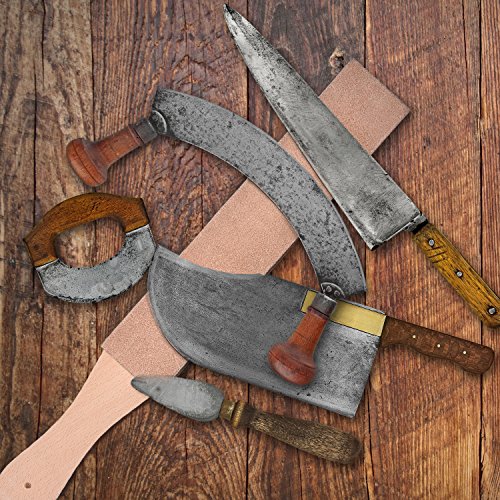 Kit de Asentador de Cuero DIY de 4 Piezas, Suavizador de Doble Cara de Madera de 1,65 Pulgadas de Ancho con 3 Piezas 1,06 Oz de Compuestos de Pulido